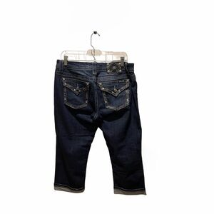 Miss Me easy crop jeans mid rise with bling on the pocket size 30